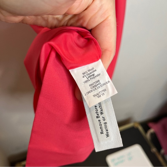 J. Crew Origami Bow Dress 2 Coral Pink Sheath Knee Length Sophisticated Wool - Picture 8 of 9